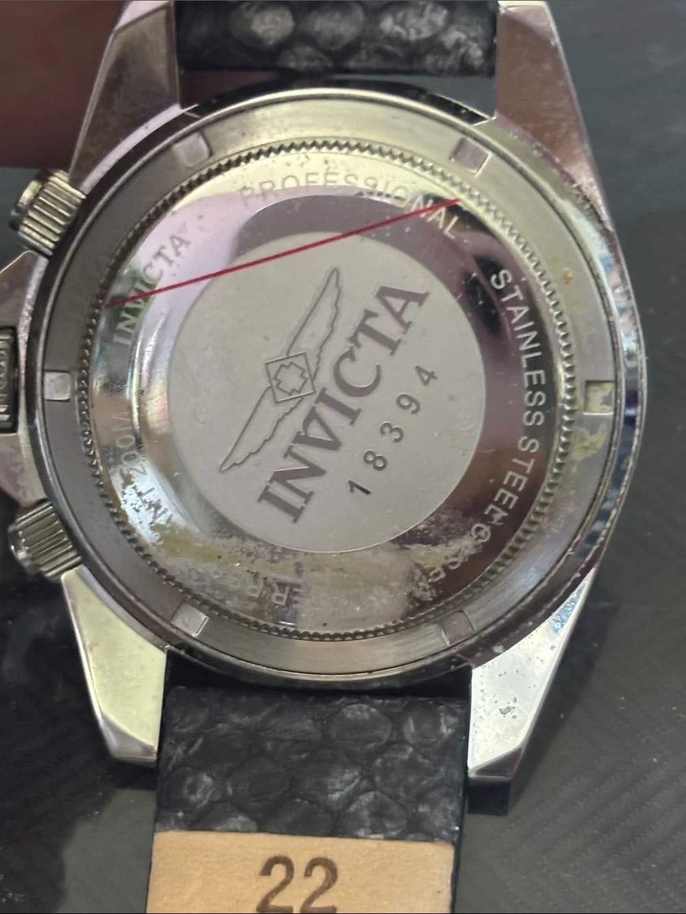 Invicta Speedway Chronograph leather Strap Snakeprint.
